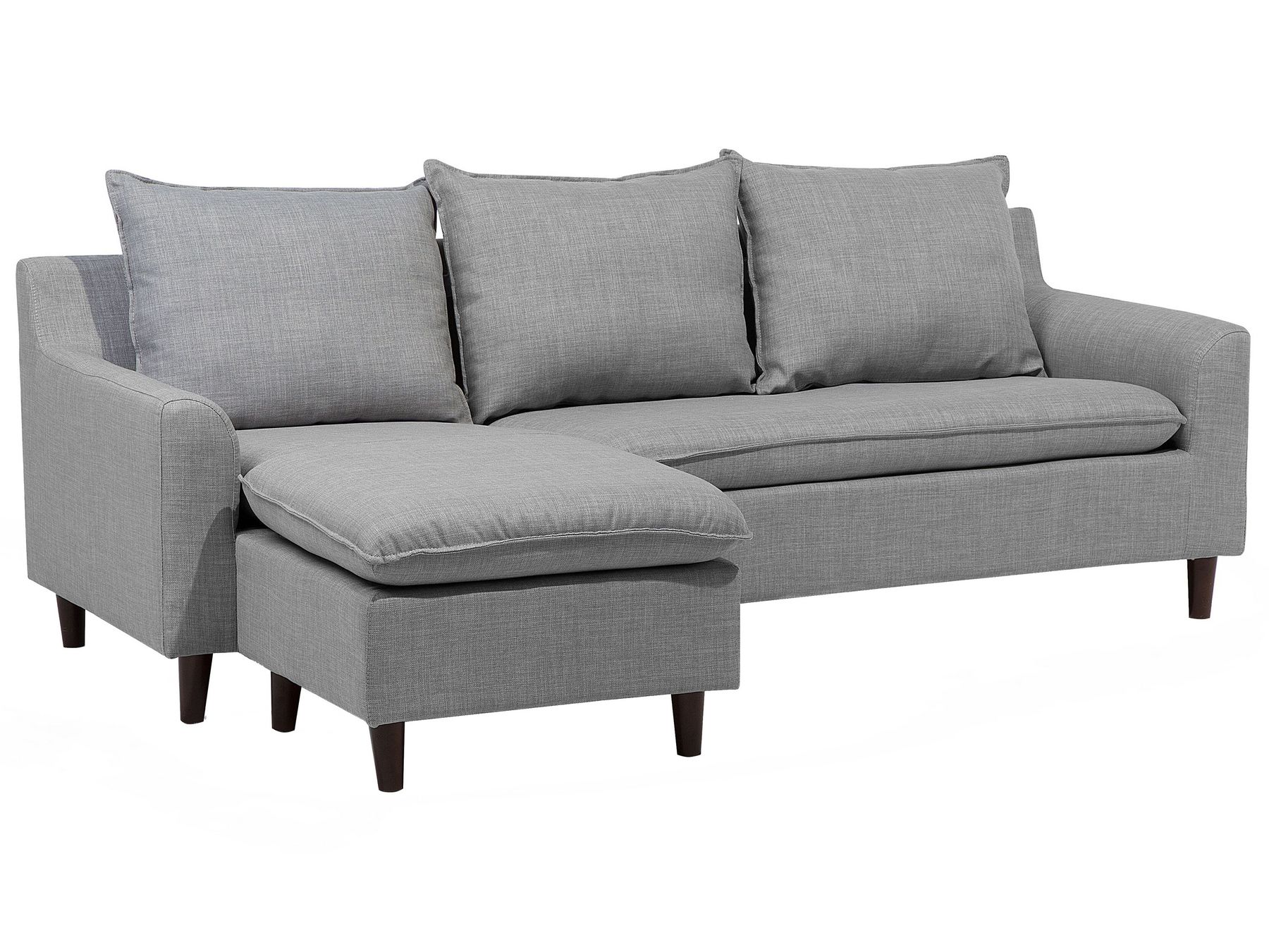 Right Hand Fabric Corner Sofa Light Grey ELVENES