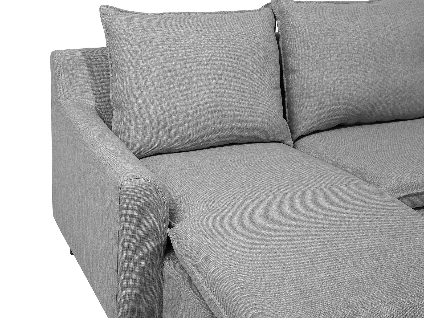 Right Hand Fabric Corner Sofa Light Grey ELVENES
