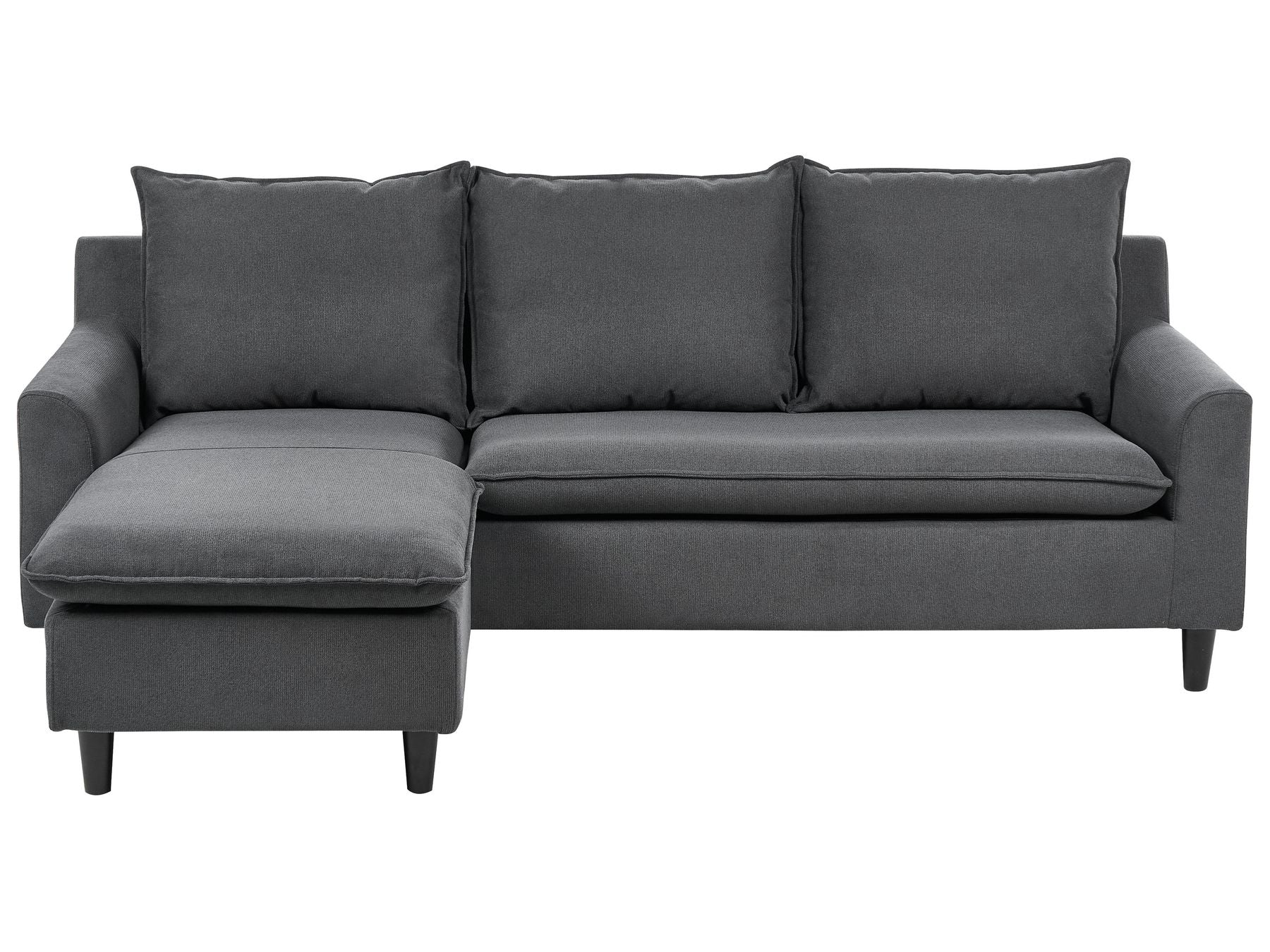 Right Hand Fabric Corner Sofa Dark Grey ELVENES