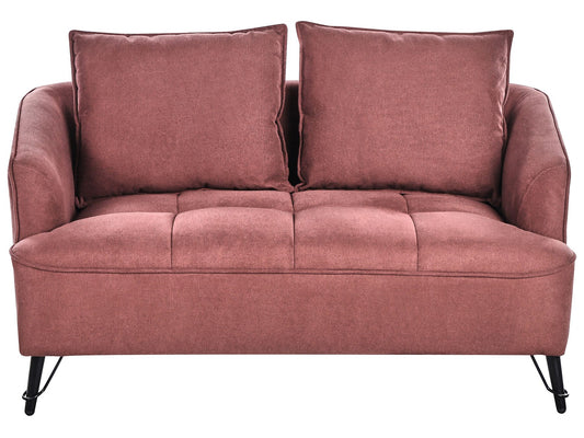 2 Seater Fabric Sofa Burgundy HOBRO