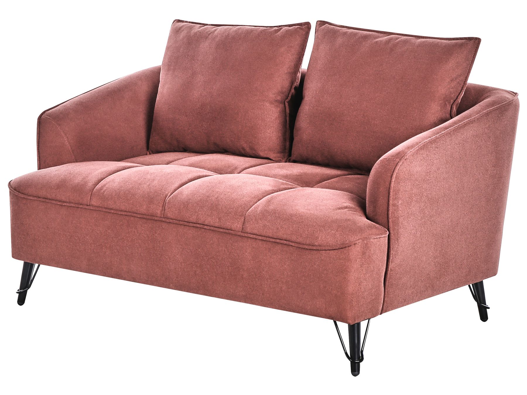 2 Seater Fabric Sofa Burgundy HOBRO