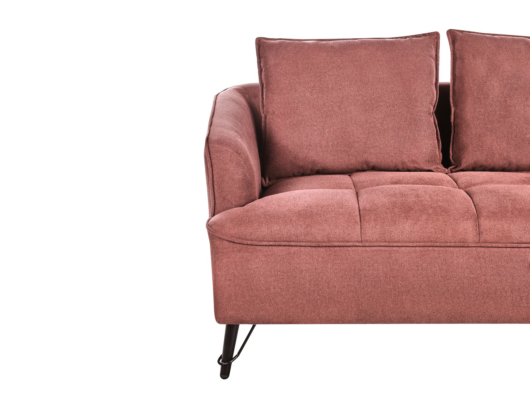 2 Seater Fabric Sofa Burgundy HOBRO