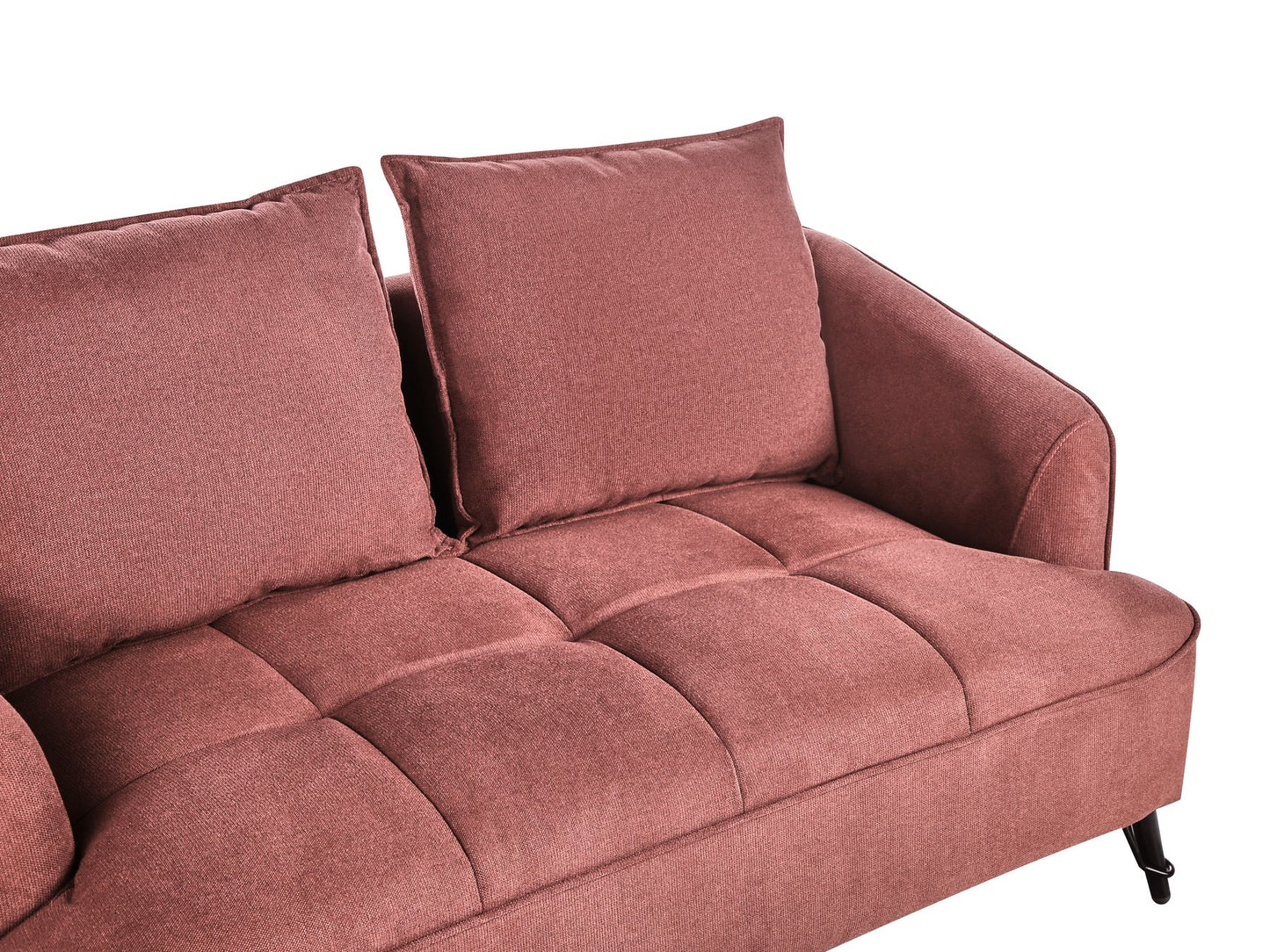 2 Seater Fabric Sofa Burgundy HOBRO
