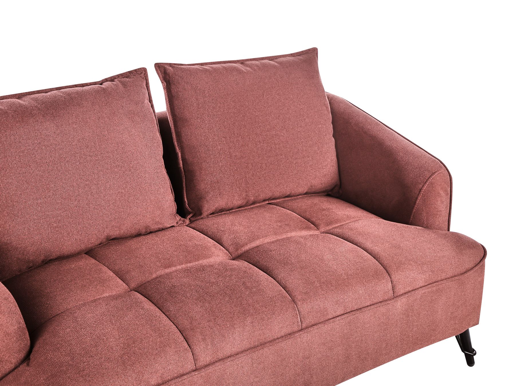 2 Seater Fabric Sofa Burgundy HOBRO