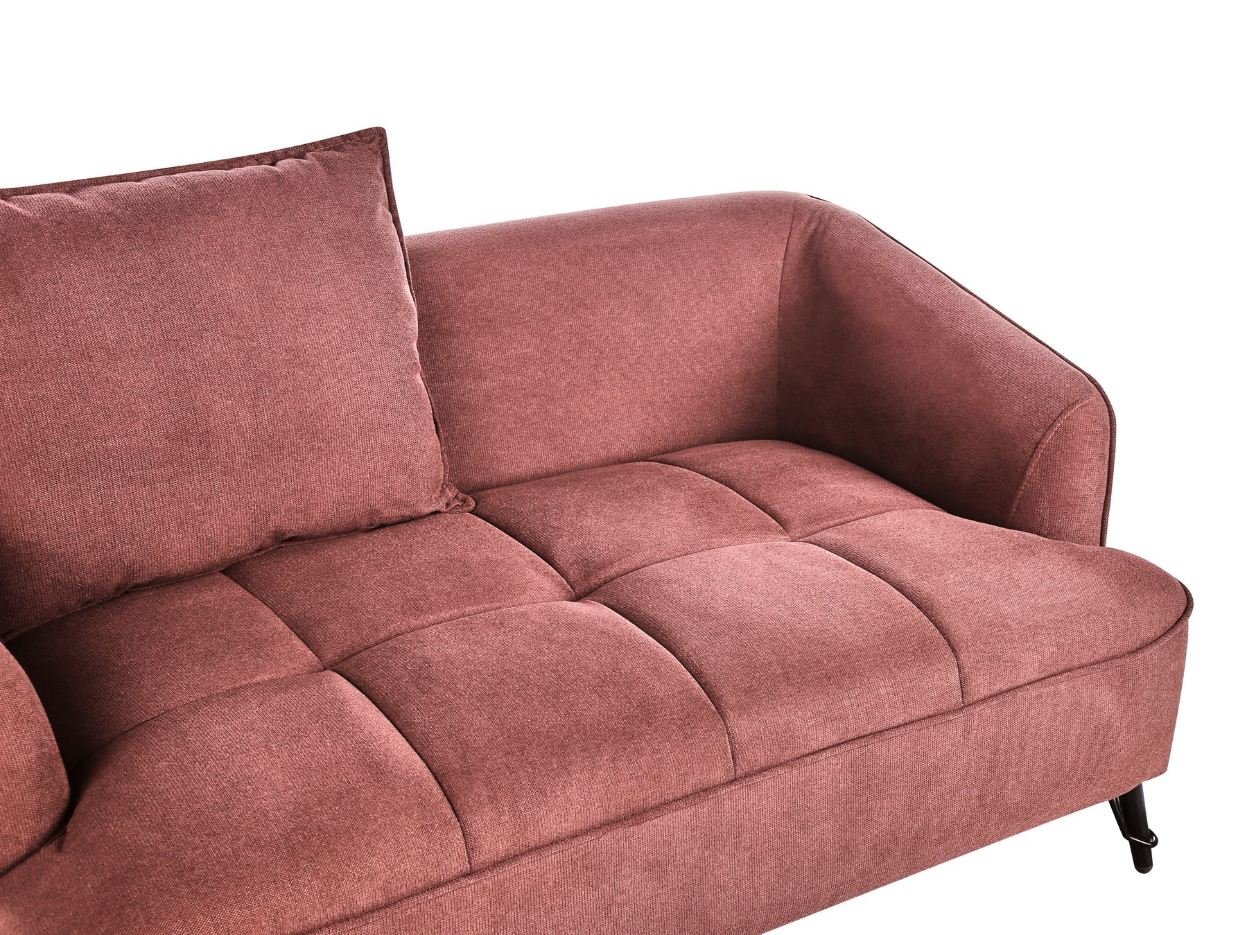 2 Seater Fabric Sofa Burgundy HOBRO