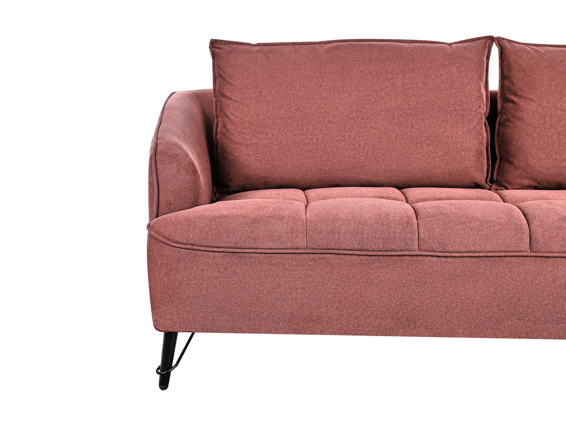 3 Seater Fabric Sofa Burgundy HOBRO