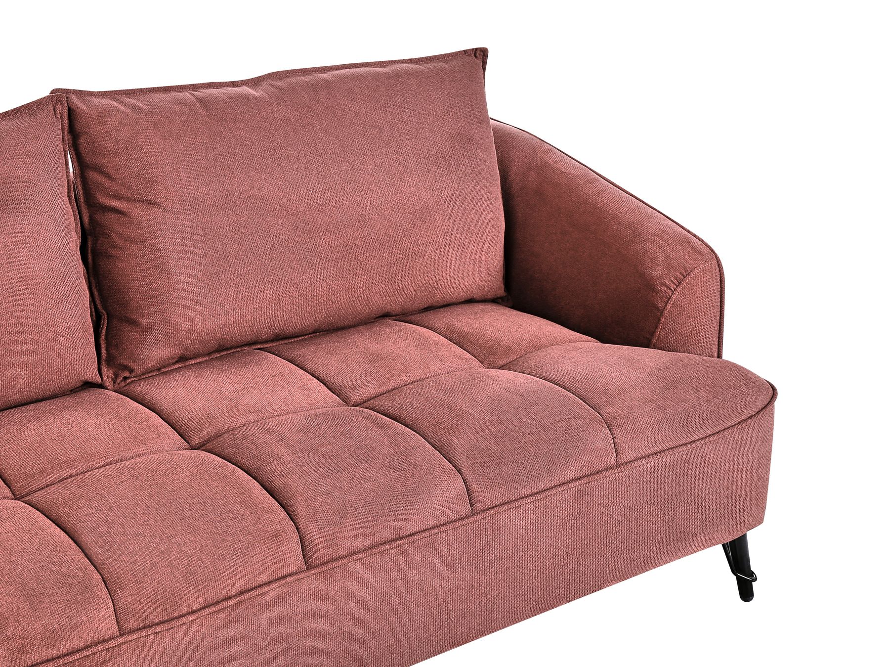 3 Seater Fabric Sofa Burgundy HOBRO