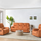 2 Seater Fabric Manual Recliner Sofa Orange BERGEN