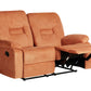 2 Seater Fabric Manual Recliner Sofa Orange BERGEN