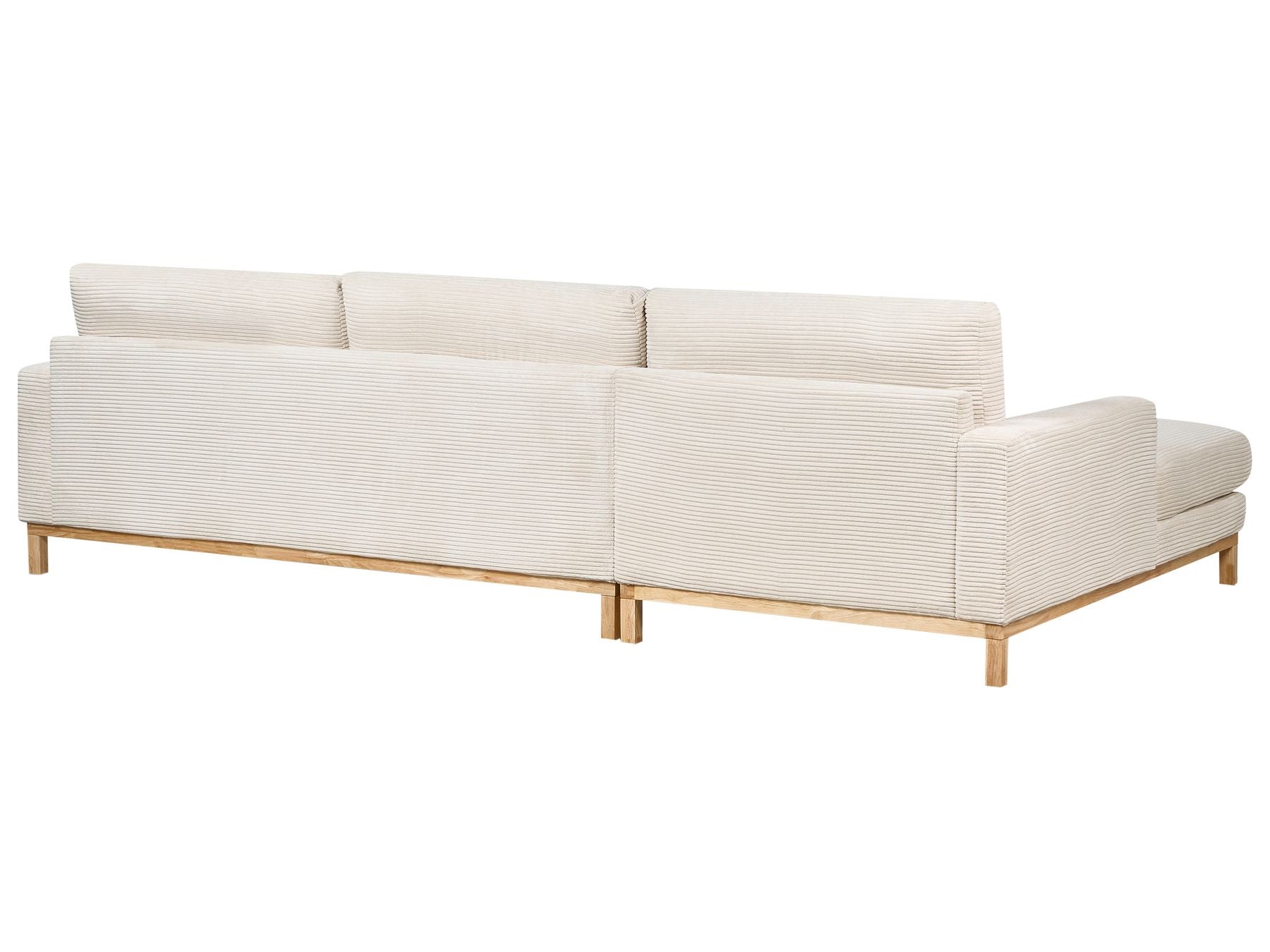 Right Hand Jumbo Cord Corner Sofa Light Beige SIGGARD