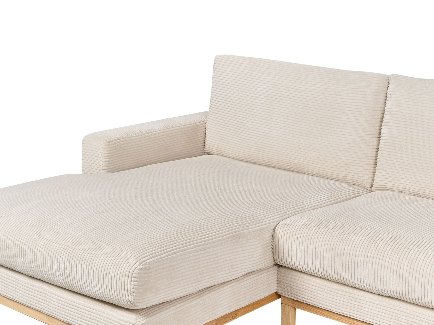 Right Hand Jumbo Cord Corner Sofa Light Beige SIGGARD
