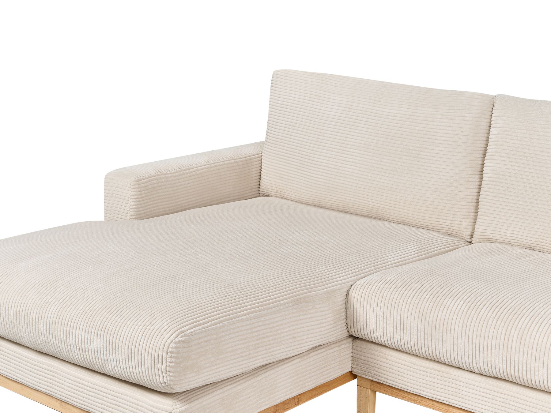 Right Hand Jumbo Cord Corner Sofa Light Beige SIGGARD