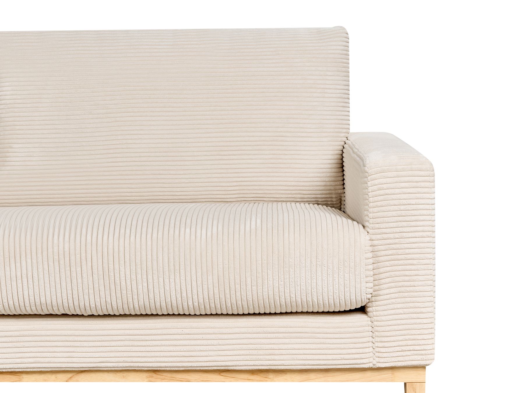 Right Hand Jumbo Cord Corner Sofa Light Beige SIGGARD