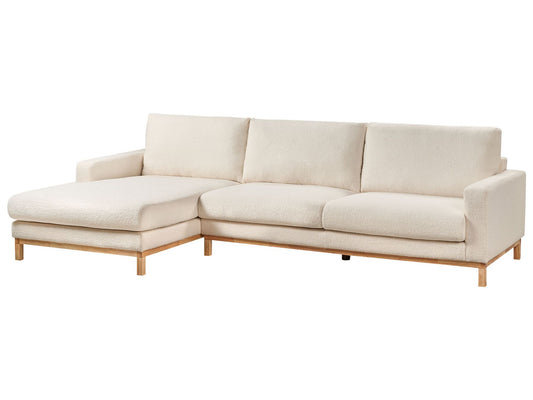 Right Hand Boucle Corner Sofa White SIGGARD