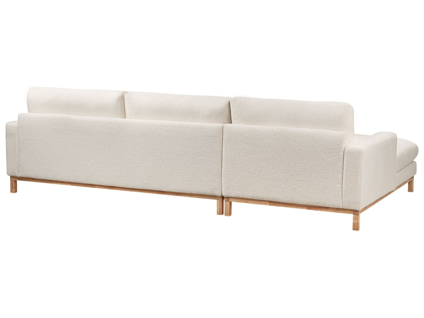 Right Hand Boucle Corner Sofa White SIGGARD