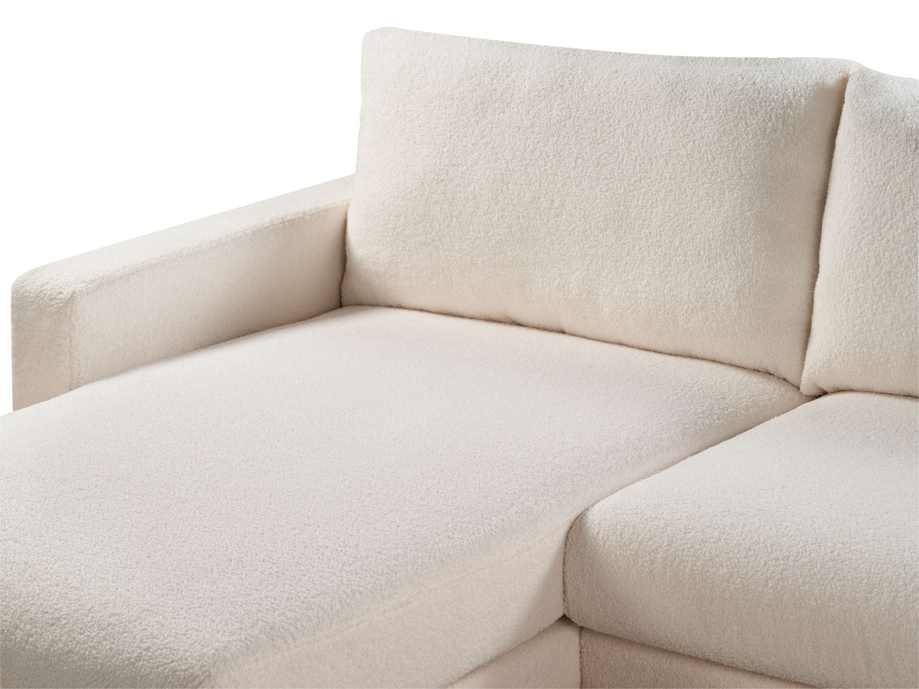 Right Hand Boucle Corner Sofa White SIGGARD