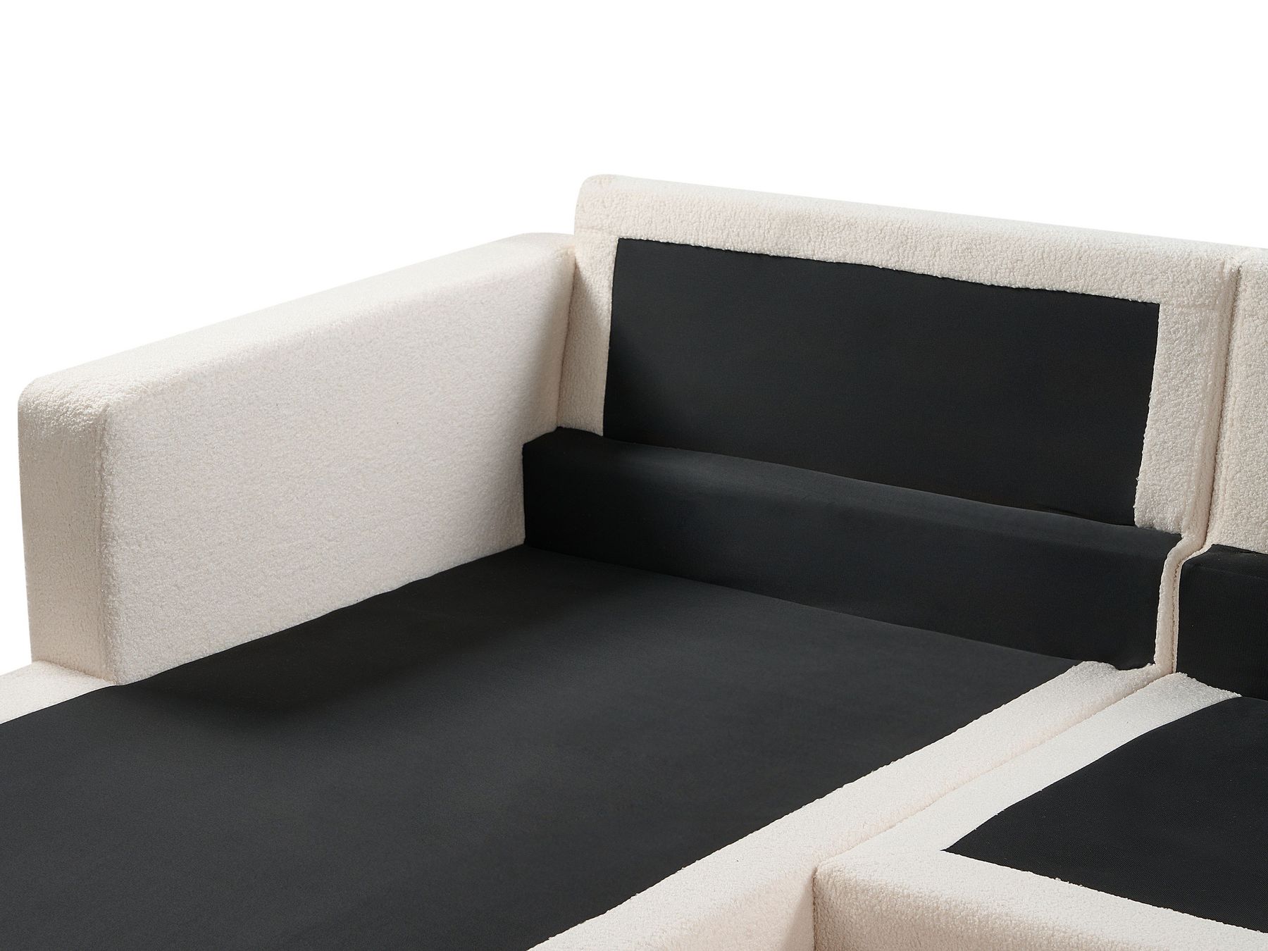 Right Hand Boucle Corner Sofa White SIGGARD