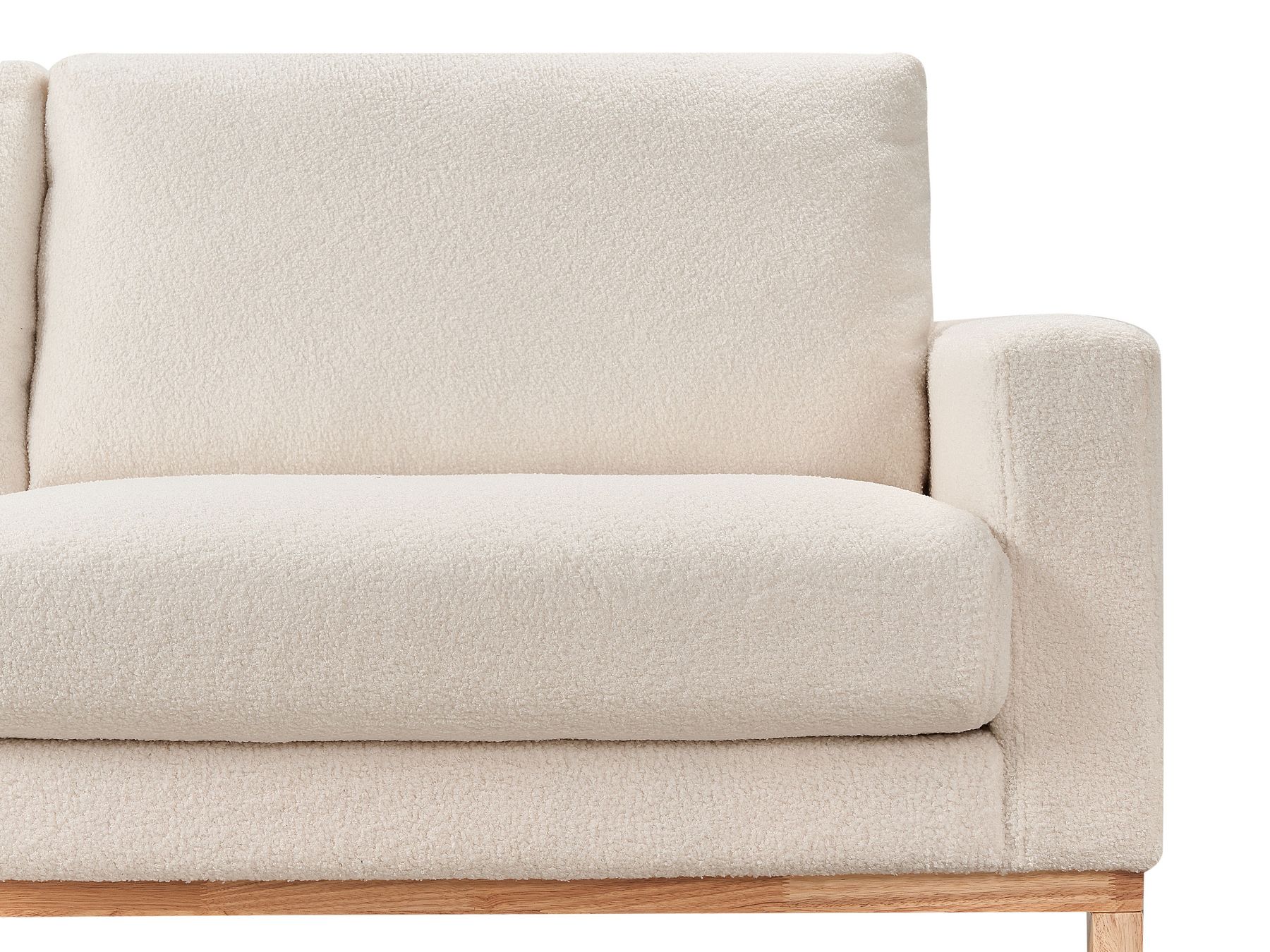 Right Hand Boucle Corner Sofa White SIGGARD