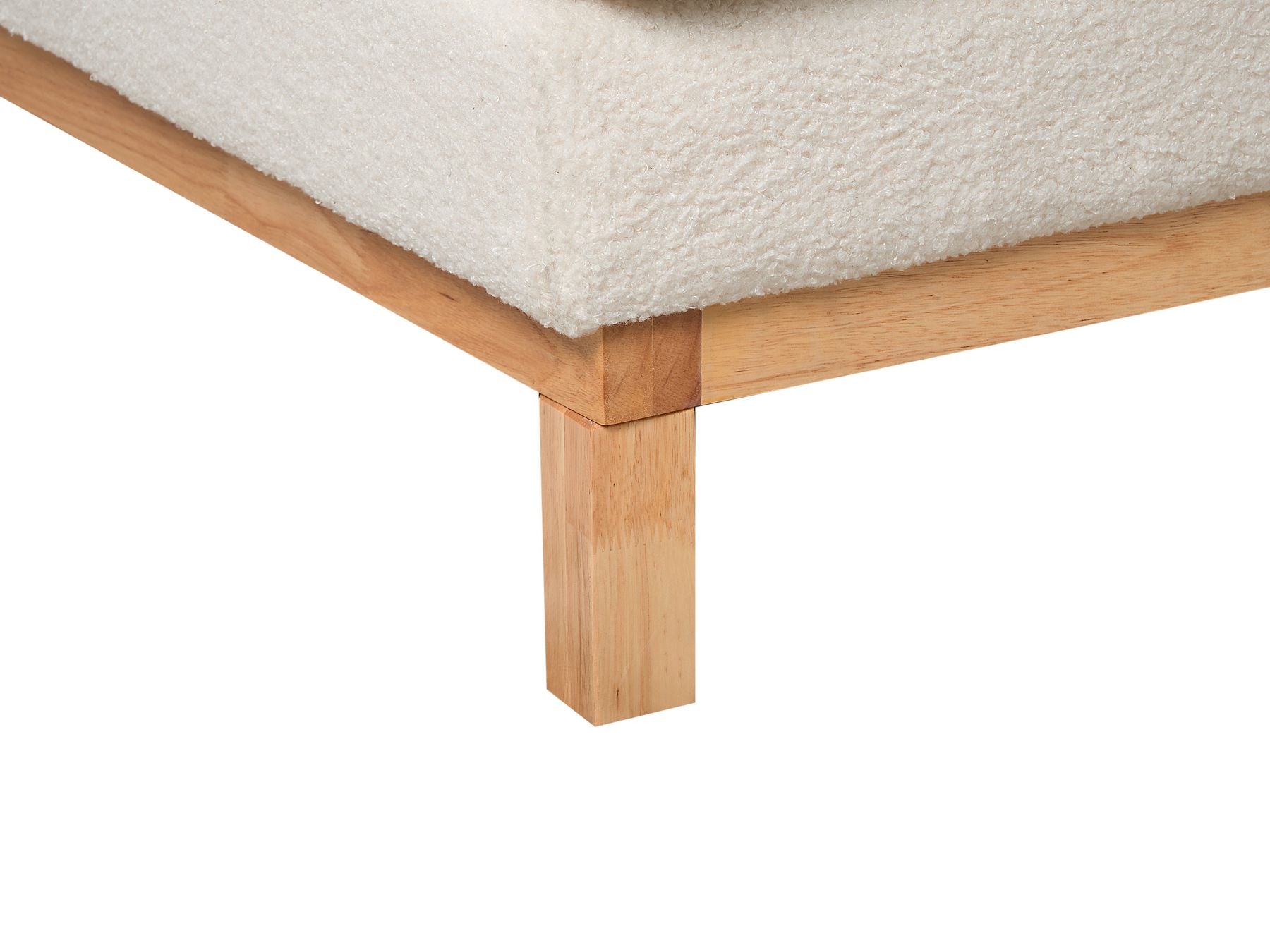 Right Hand Boucle Corner Sofa White SIGGARD