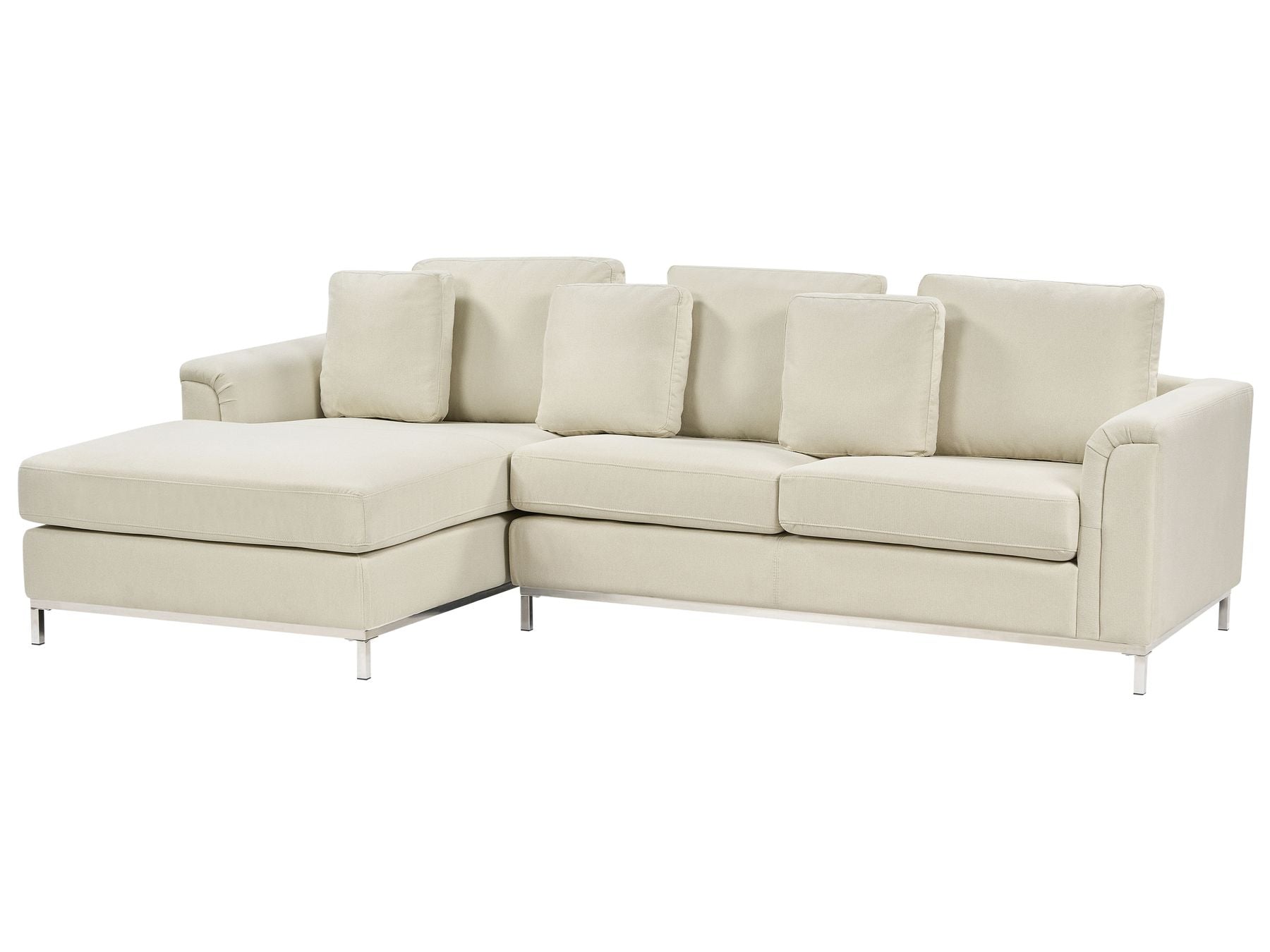 Right Hand Fabric Corner Sofa Beige OSLO