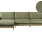 Right Hand Jumbo Cord Corner Sofa Green SIGGARD