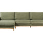 Right Hand Jumbo Cord Corner Sofa Green SIGGARD