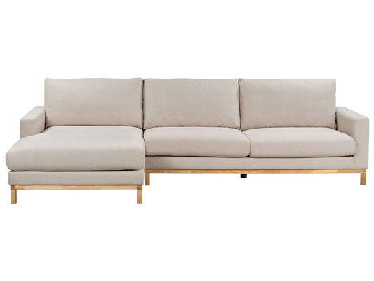 Right Hand Fabric Corner Sofa Beige SIGGARD
