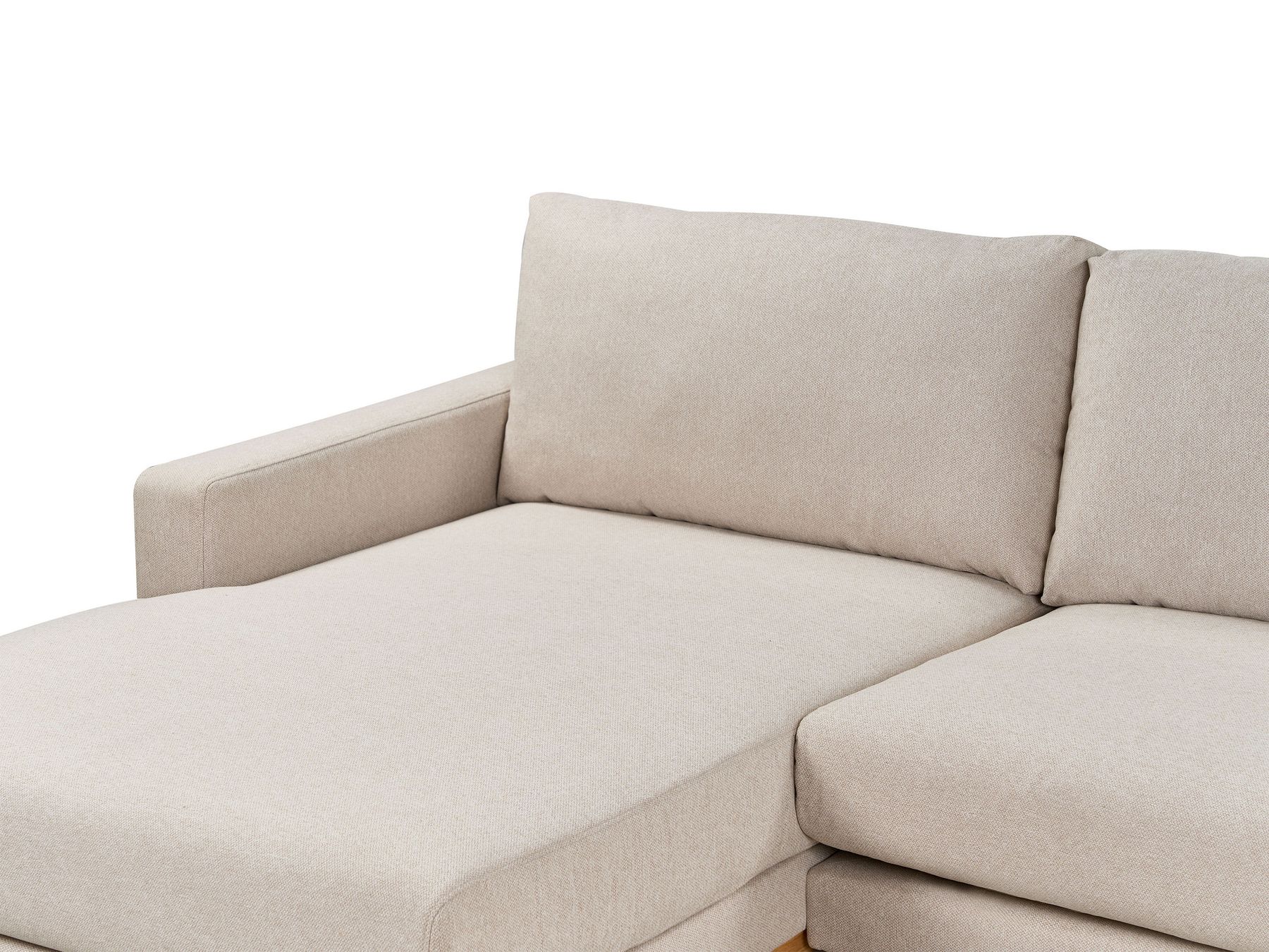 Right Hand Fabric Corner Sofa Beige SIGGARD