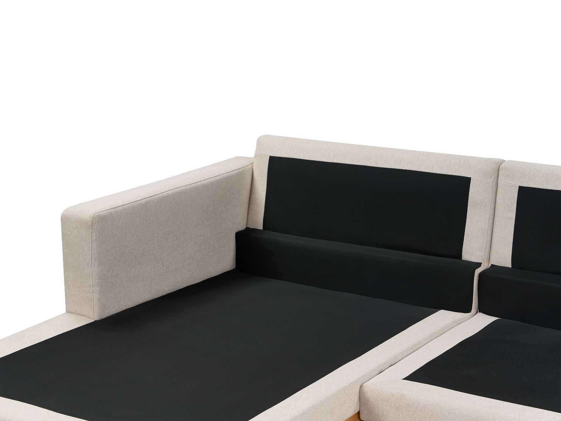Right Hand Fabric Corner Sofa Beige SIGGARD