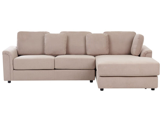 Left Hand Fabric Corner Sofa Taupe KOHLO
