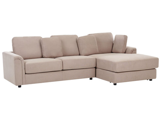 Left Hand Fabric Corner Sofa Taupe KOHLO