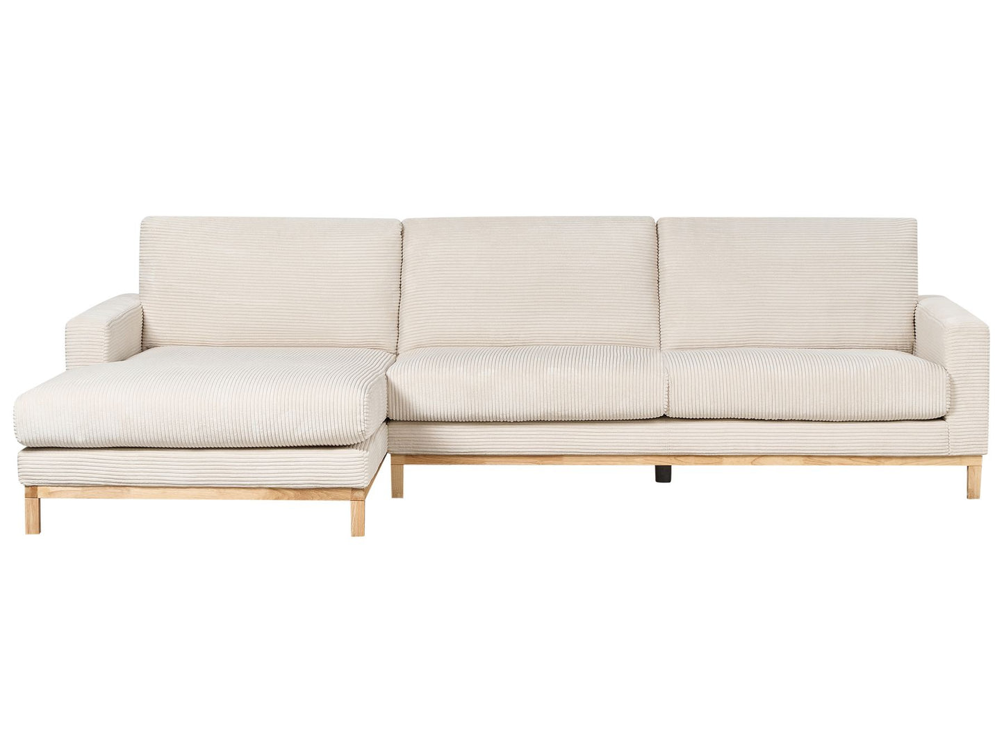 Right Hand Jumbo Cord Corner Sofa Light Beige SIGGARD