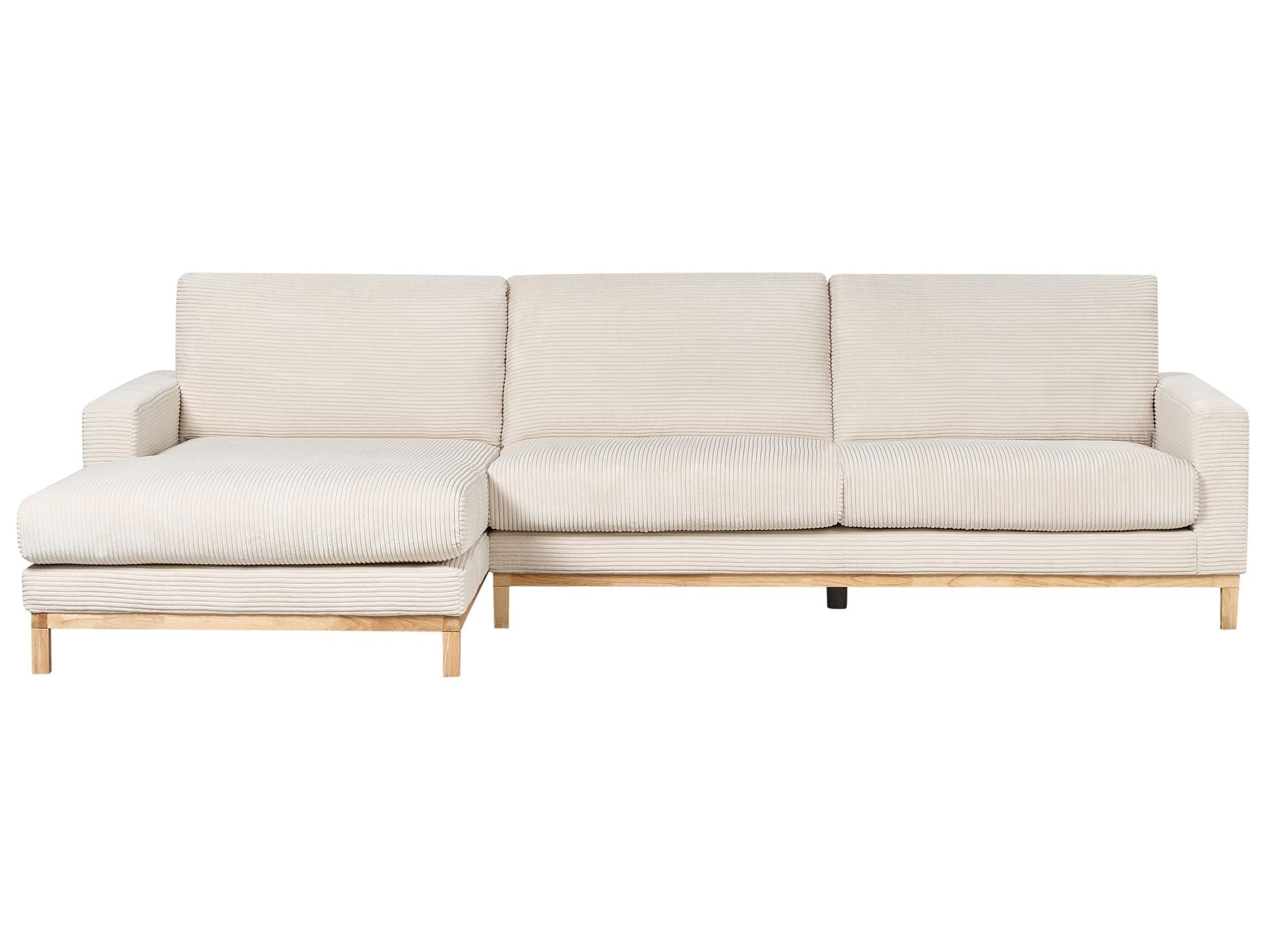 Right Hand Jumbo Cord Corner Sofa Light Beige SIGGARD