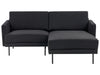 Left Hand 2 Seater Fabric Corner Sofa Black BREDA