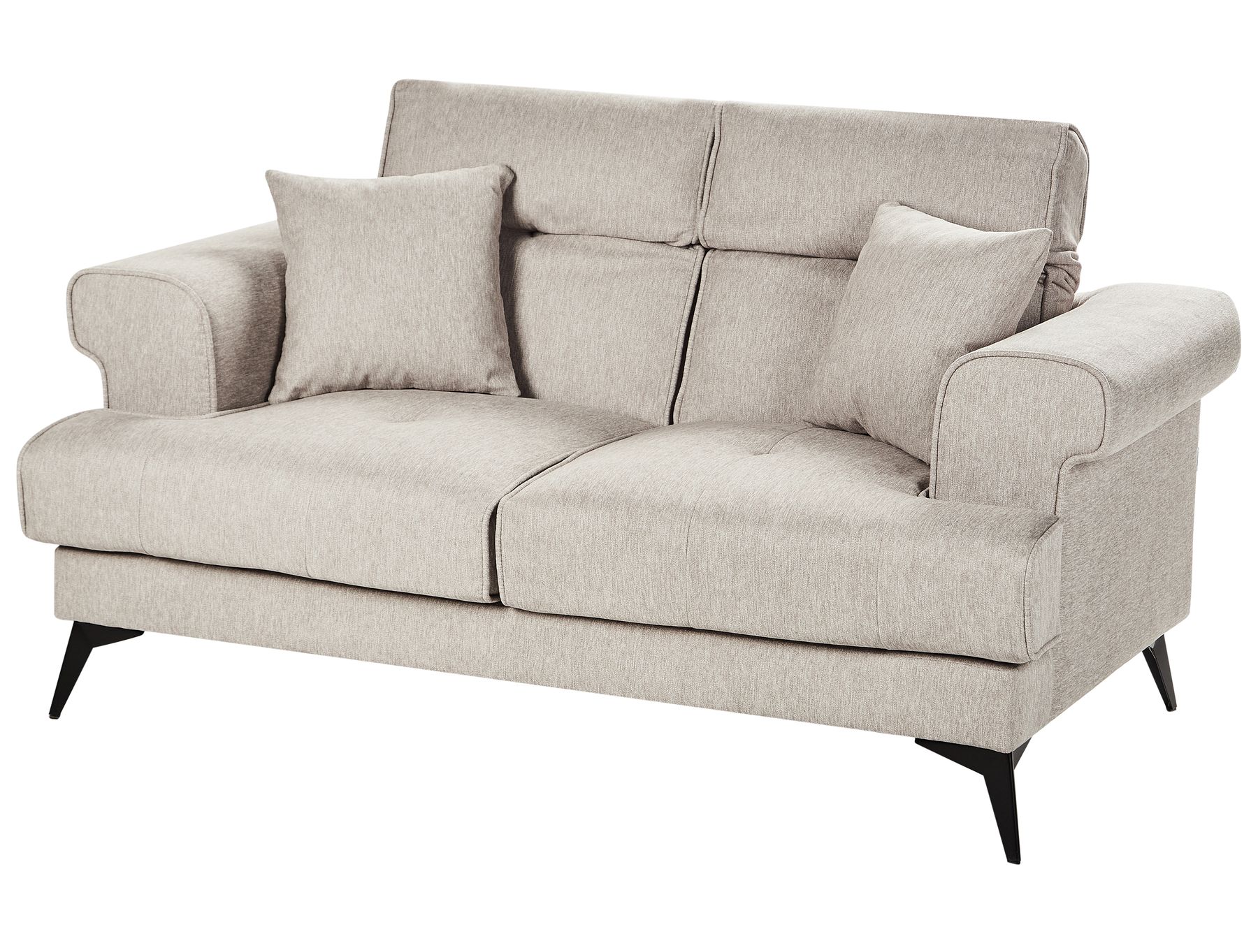 2 Seater Fabric Sofa Taupe SKIVE