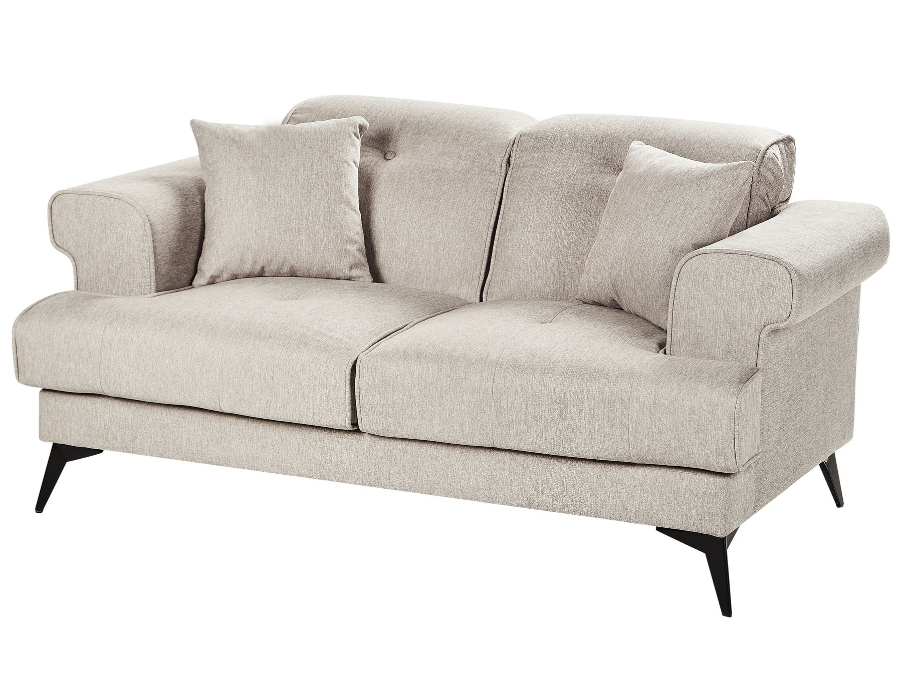 2 Seater Fabric Sofa Taupe SKIVE
