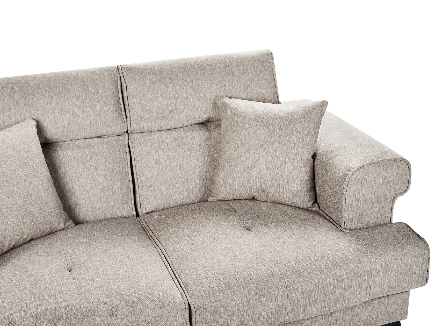 2 Seater Fabric Sofa Taupe SKIVE
