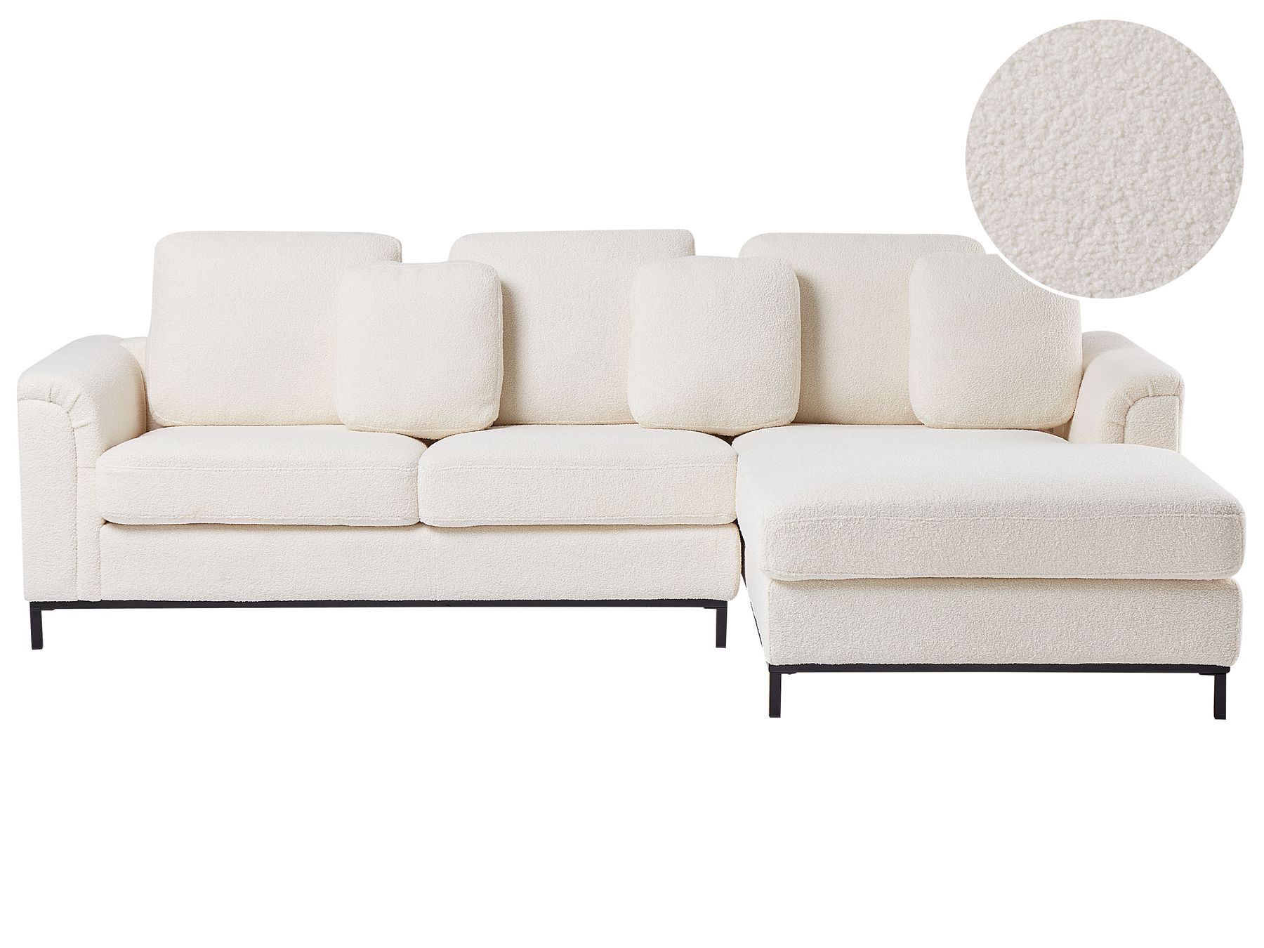 Corner Sofa OSLO Boucle White 4 Seater Left Hand
