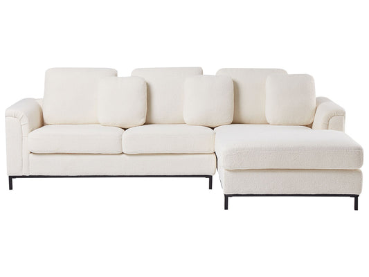 Corner Sofa OSLO Boucle White 4 Seater Left Hand