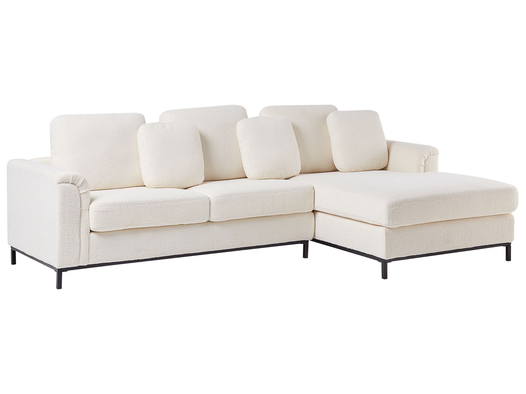 Corner Sofa OSLO Boucle White 4 Seater Left Hand