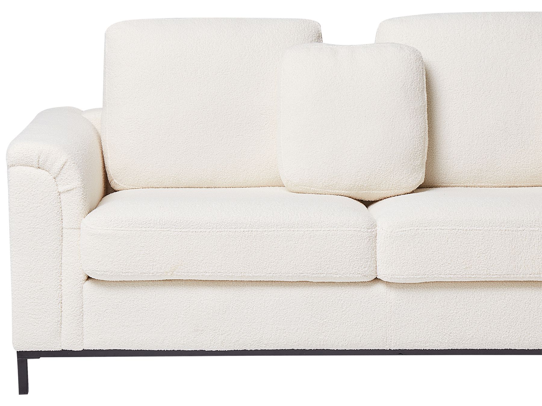 Corner Sofa OSLO Boucle White 4 Seater Left Hand