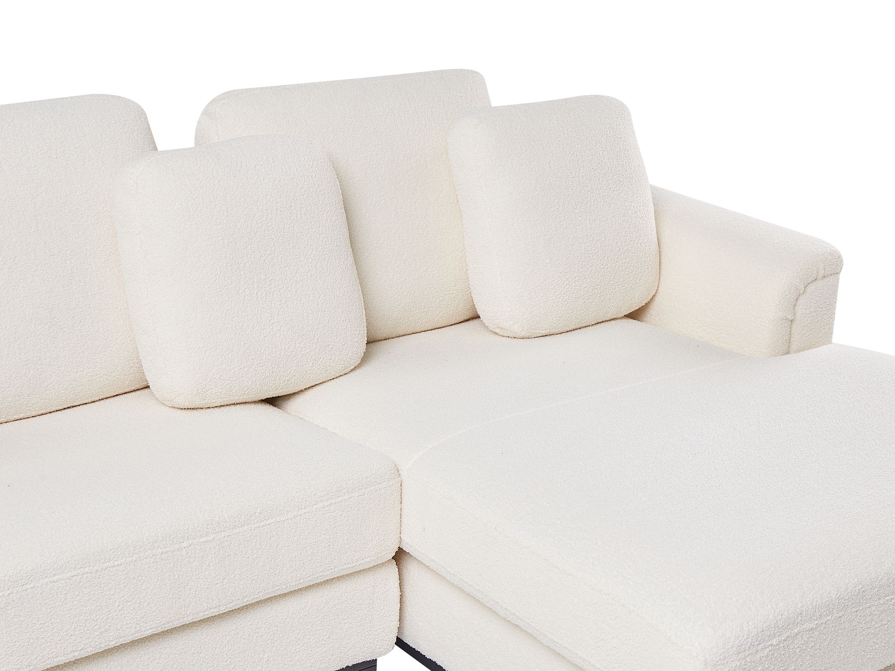 Corner Sofa OSLO Boucle White 4 Seater Left Hand