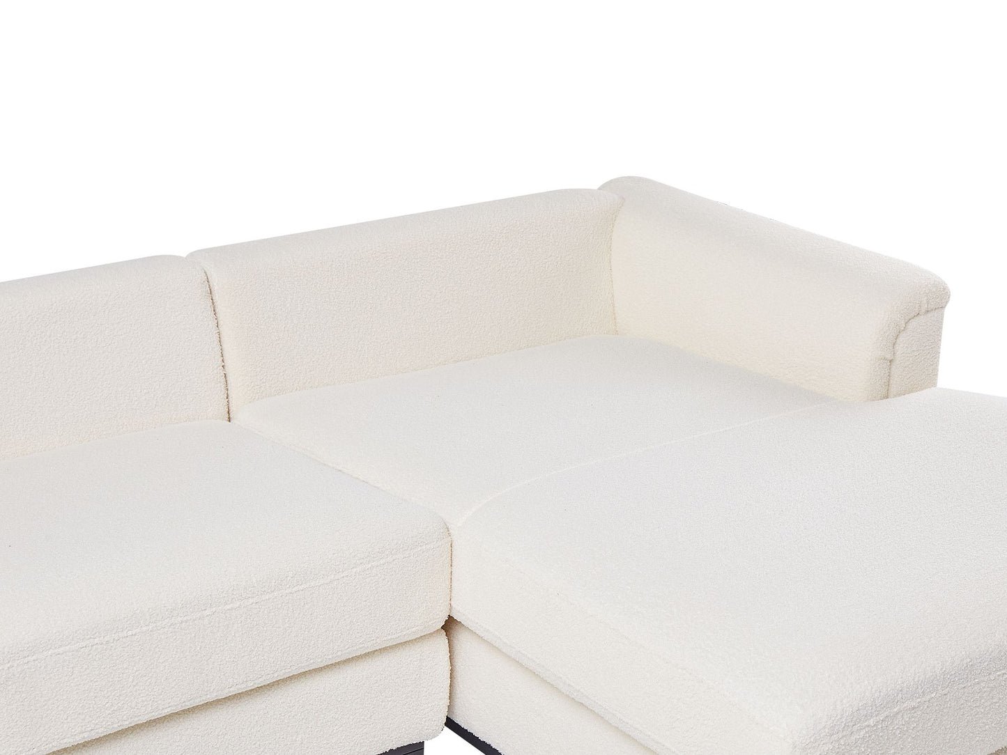 Corner Sofa OSLO Boucle White 4 Seater Left Hand