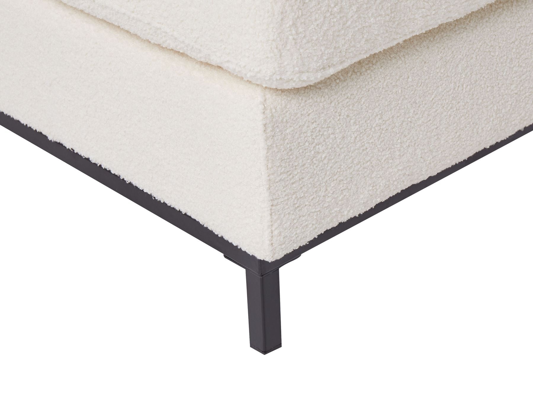 Corner Sofa OSLO Boucle White 4 Seater Left Hand