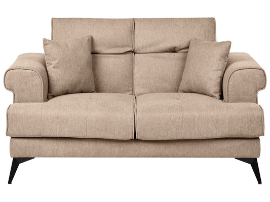 2 Seater Fabric Sofa Light Brown SKIVE