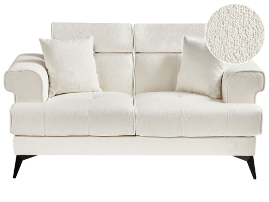 2 Seater Boucle Sofa White SKIVE
