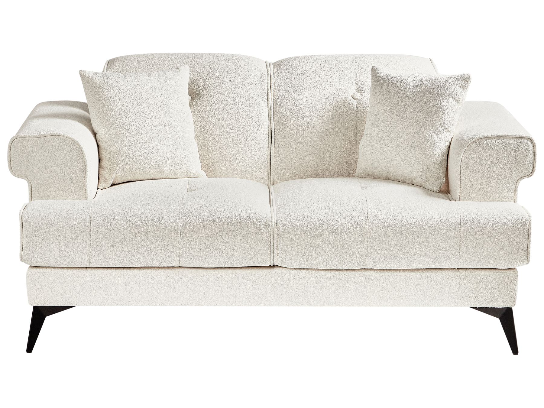 2 Seater Boucle Sofa White SKIVE