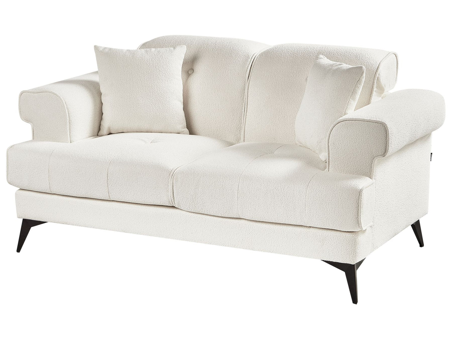 2 Seater Boucle Sofa White SKIVE