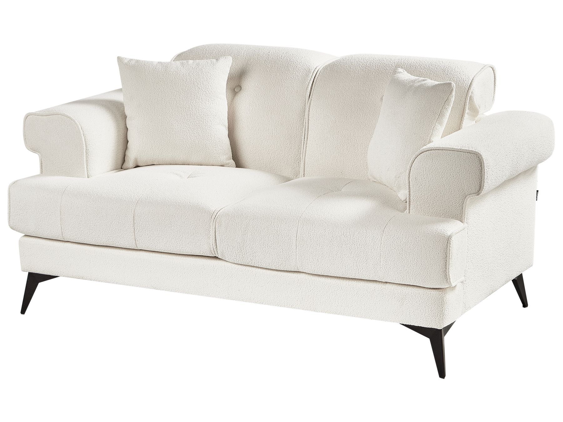 2 Seater Boucle Sofa White SKIVE