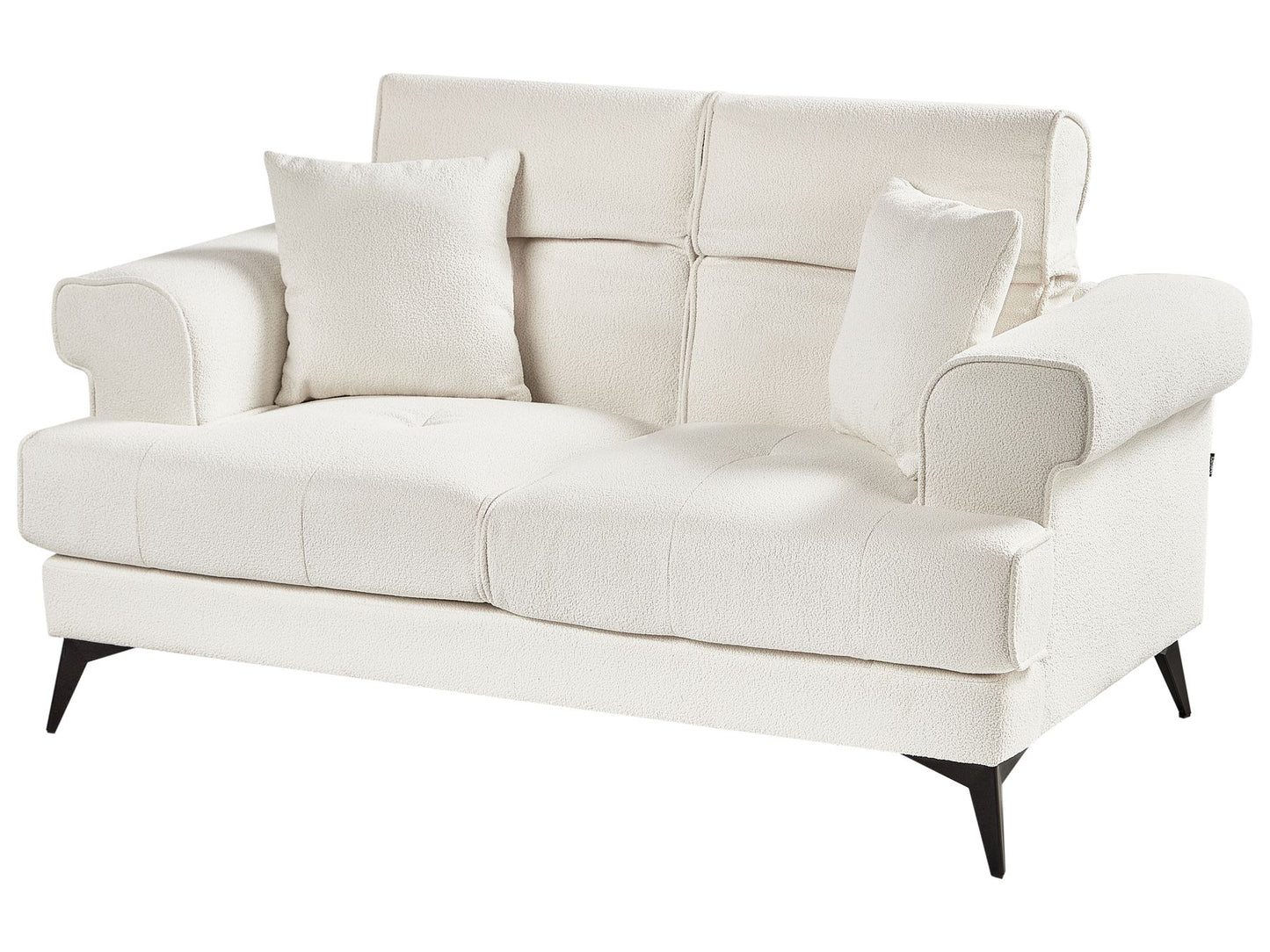2 Seater Boucle Sofa White SKIVE
